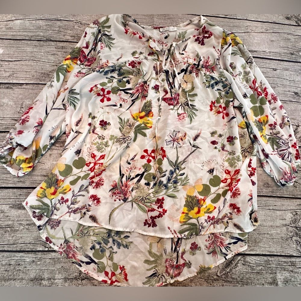 Women’s long sleeve floral print blouse - Picture 8 of 9